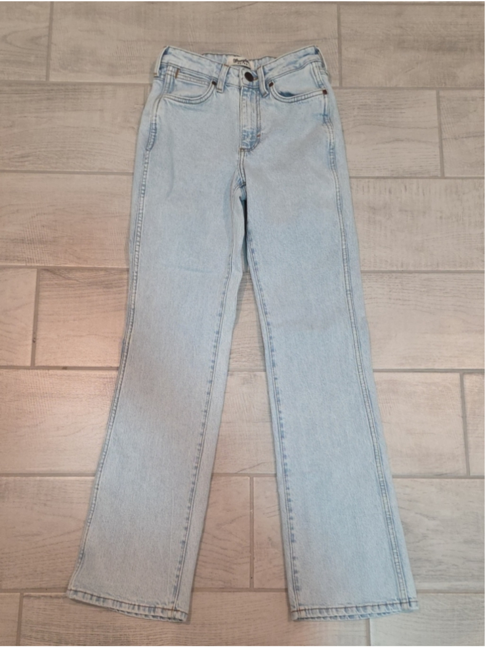 Wrangler Retro High Rise Boot Juniors Size 0x32 Light Wash Stretch